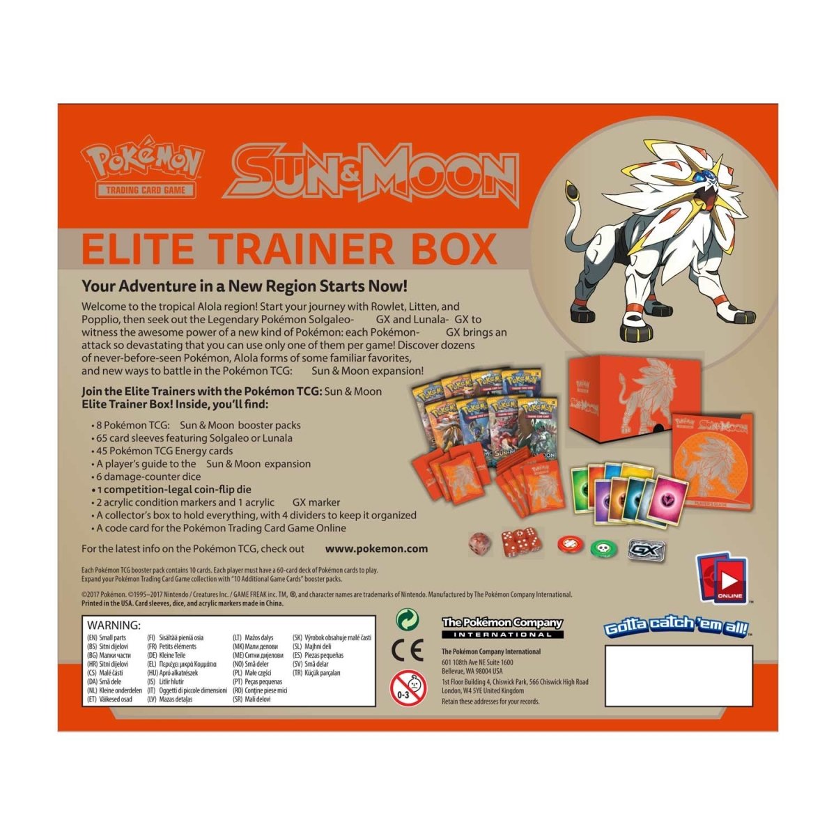 Pokemon Sun & Moon Base - Elite Trainer Box (Solgaleo)