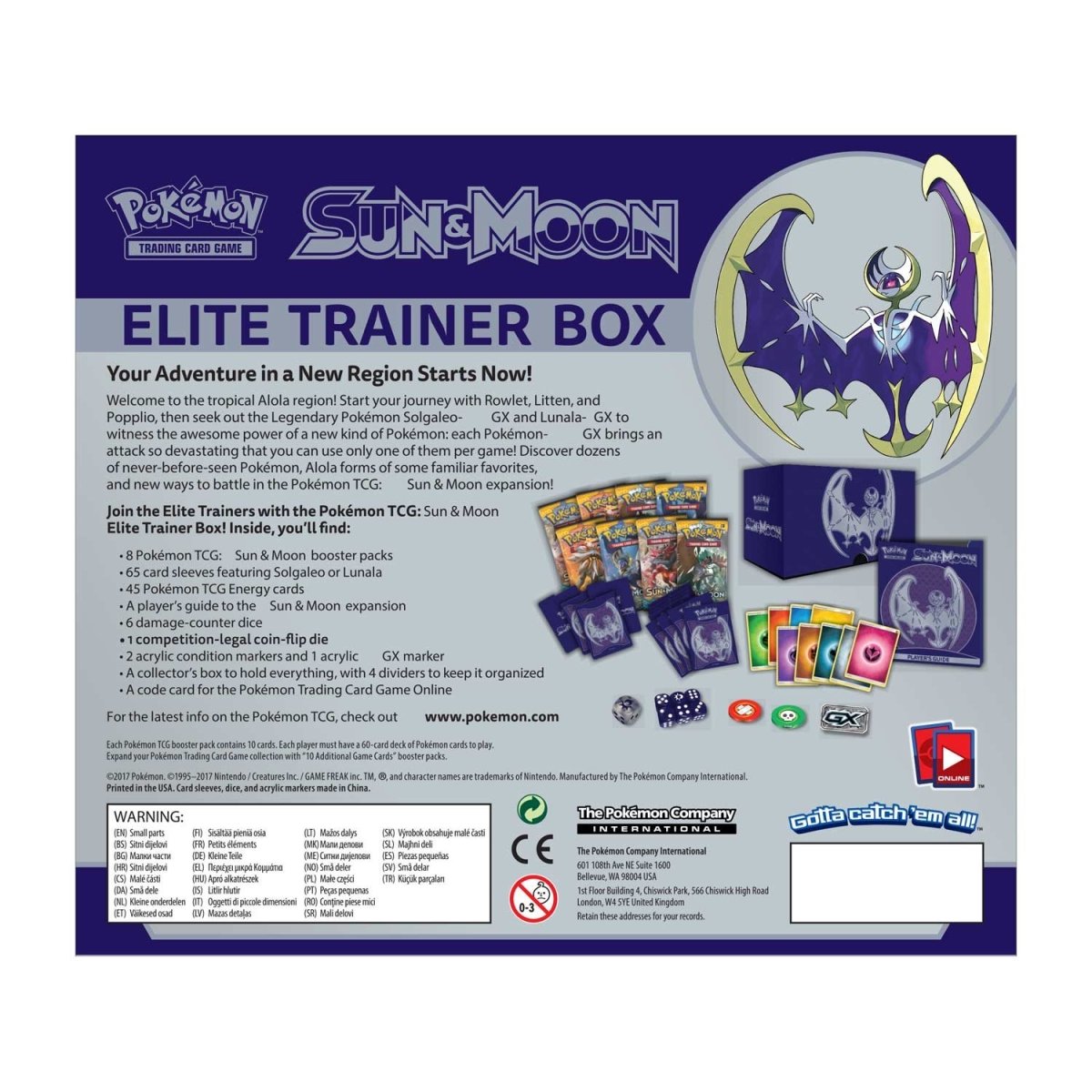 Pokemon Sun & Moon Base - Elite Trainer Box (Lunala)