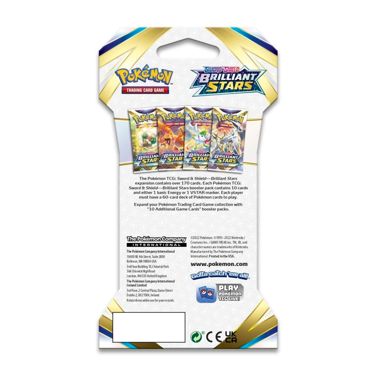 Pokemon Brilliant Stars - Sleeved Booster Pack (Random Artwork)